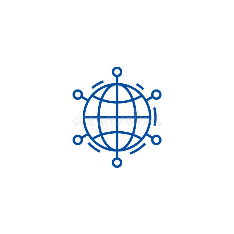 Online networking linii ikony pojęcie Online networking płaski wektorowy symbol, znak, kontur ilustracja ilustracji