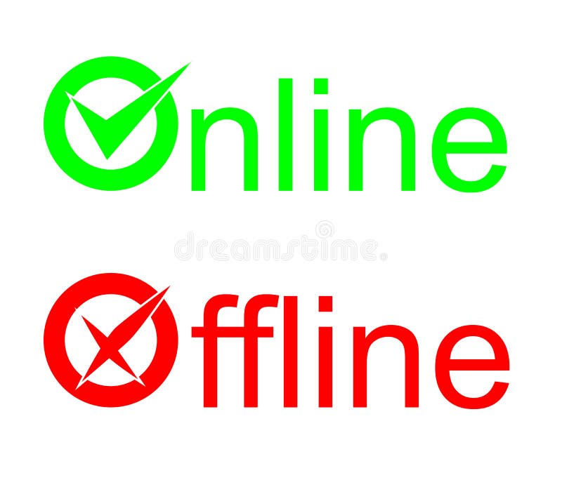  Online  Offline  Chat Support Help Icon  Stock Illustration 