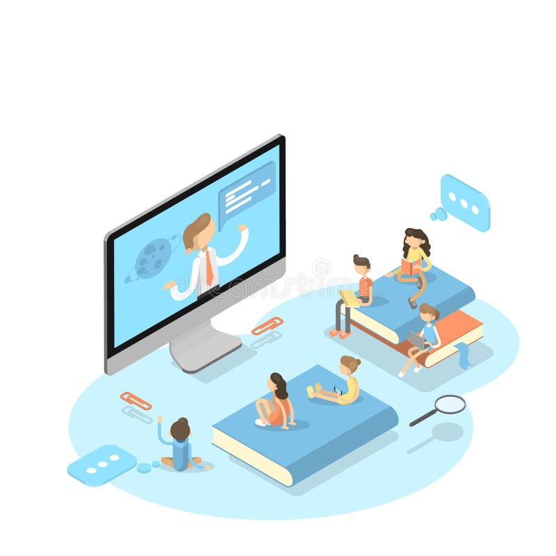 Online onderwijsconcept stock illustratie Online onderwijsconcept stock illustratie