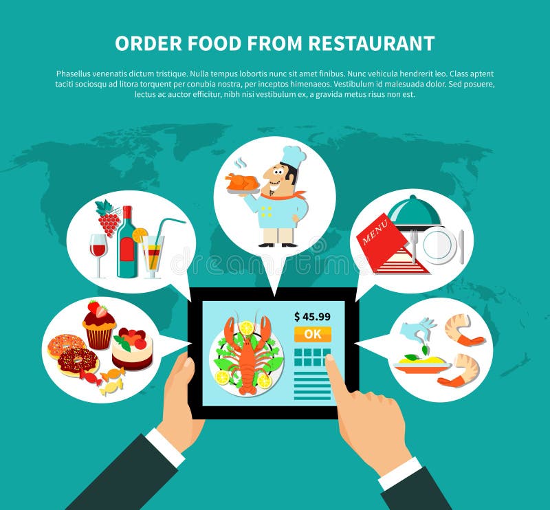 Online Food Ordering Questionnaire Stock Illustration Illustration of