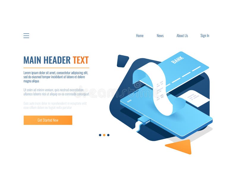 Online payment, electron billing system, digital bill receipt, cashback, mobile phone with credit card and paper check vector illustration Online payment, electron billing system, digital bill receipt, cashback, mobile phone with credit card and paper check vector illustration