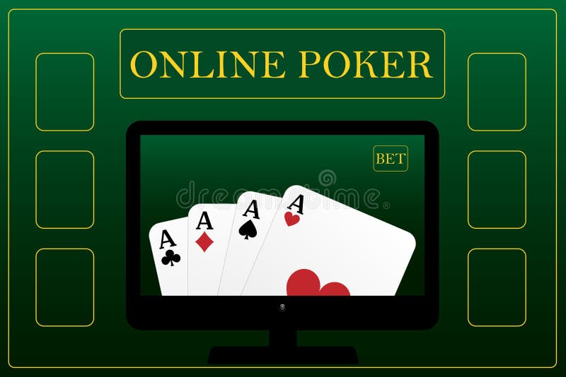 Online poker concept vector illustration Online poker concept vector illustration