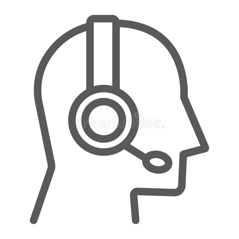 Online pomocy linii ikona, kontaktuje się my i operatora royalty ilustracja Online pomocy linii ikona, kontaktuje się my i operatora royalty ilustracja