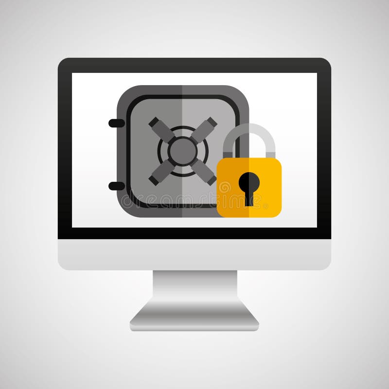 Online Protection Digital Safe Money Stock Vector Illustration of