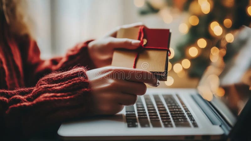 Online-Rabatte für Cybermonate mit Geschenkartikeln vektor abbildung