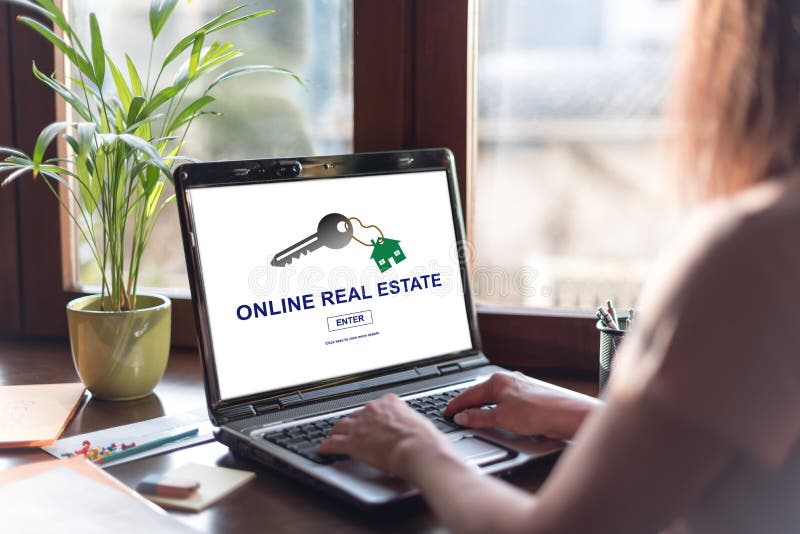 Online real estate concept on a laptop screen stock photography Online real estate concept on a laptop screen stock photography