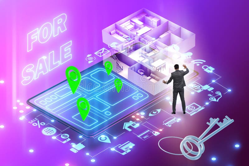 Online Real Estate Selling and Buying Concept Stock Image Image of