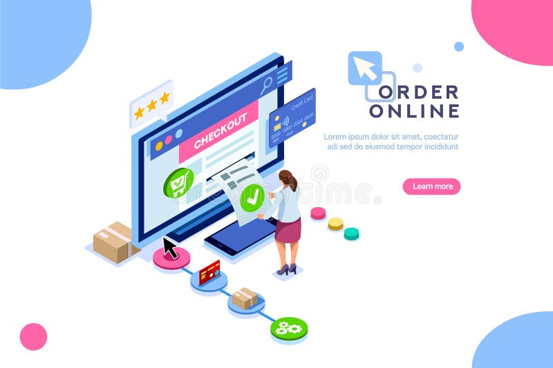 Online rozkazu klienta zakupu pojęcie sprzedaż ilustracji Online rozkazu klienta zakupu pojęcie sprzedaż ilustracji