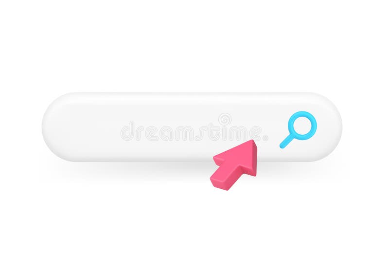 Online search internet browser address navigation bar arrow click cursor 3d icon realistic vector stock illustration