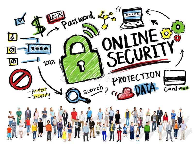 Online Security Protection Internet Safety People Diversity stock photography