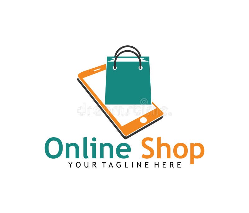 Online Shop Application Icon Shopping Bag Vector Logo Design Stock ...