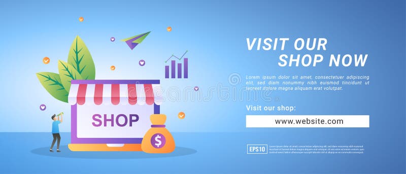 Shopping banner. Visit store