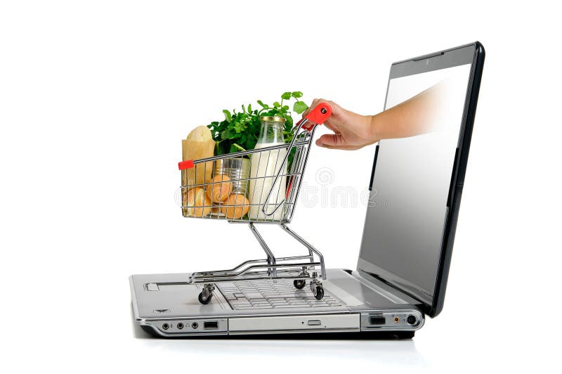 Online shopping stock images