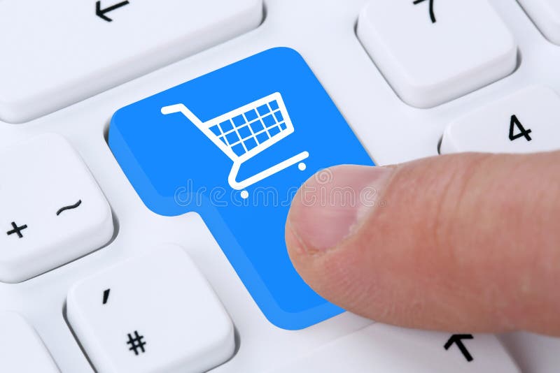 Shopping Online ordine di acquisto da internet concept del negozio con il carrello.