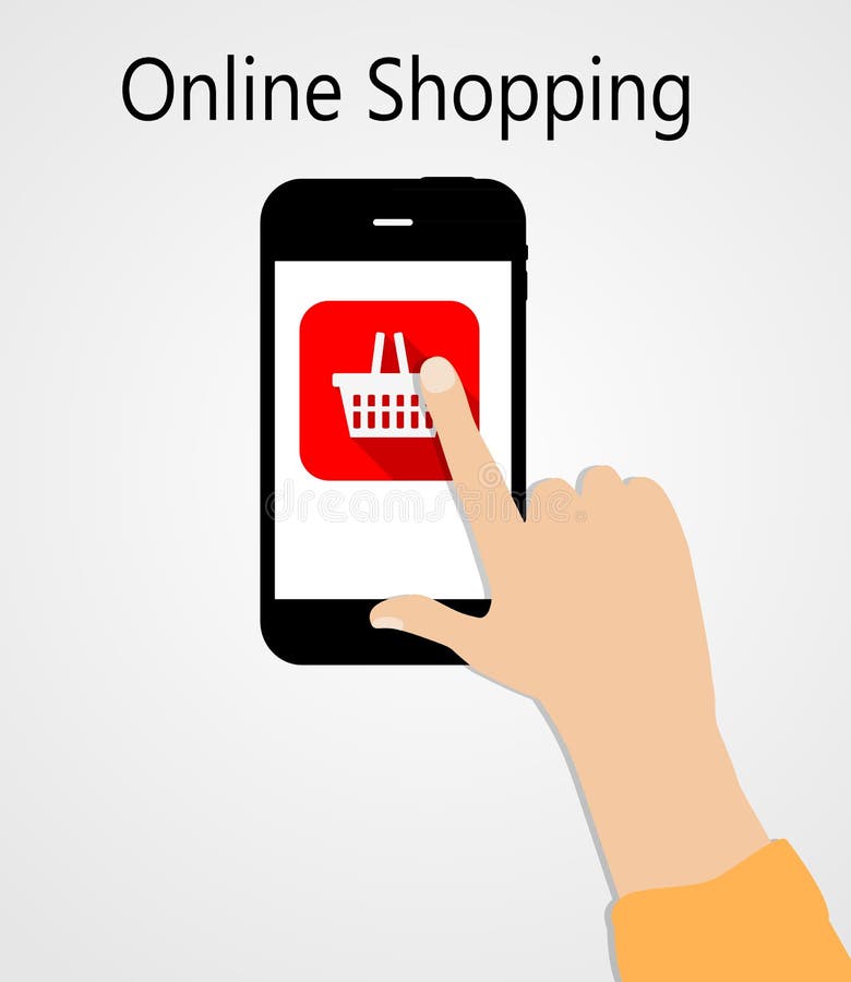 Online Shopping Flat Concept Vector Illustration royalty free illustration