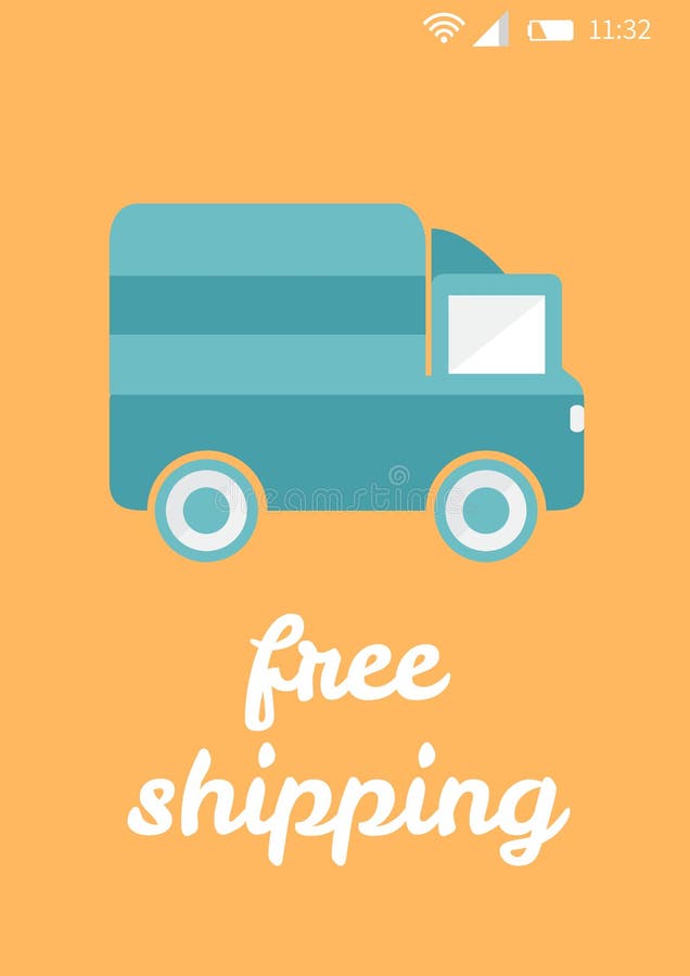 Online Shopping with Free Shipping Text Interface Stock Illustration Illustration of empty