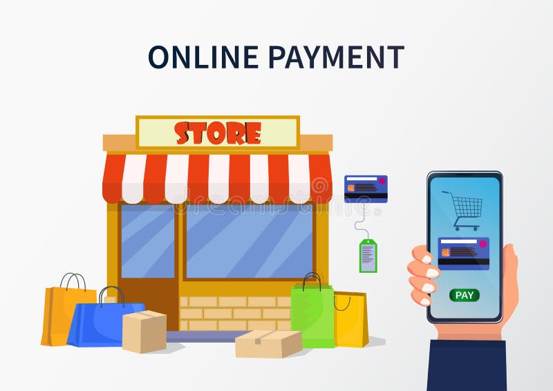 Online Shopping and Payment Concept Stock Vector Illustration of