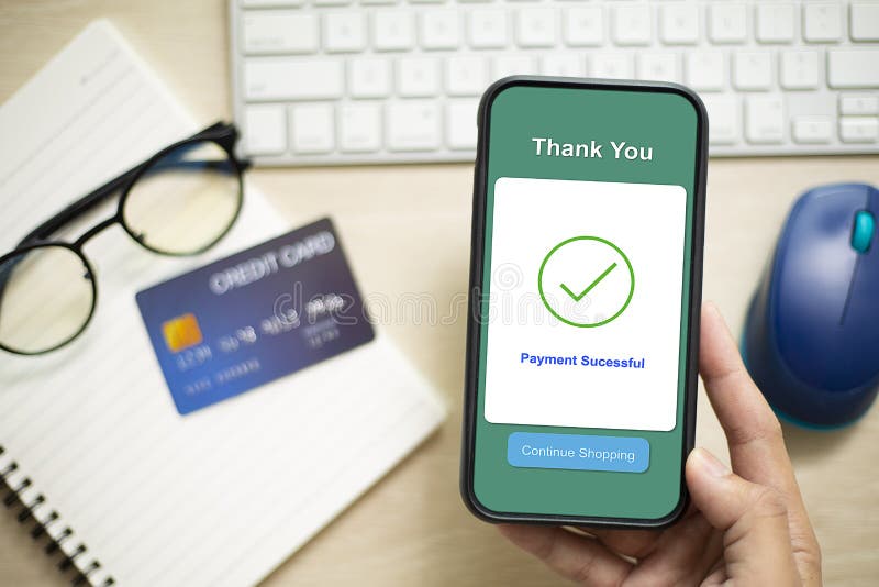 Online Shopping Payment Option Successful Stock Photo Image of