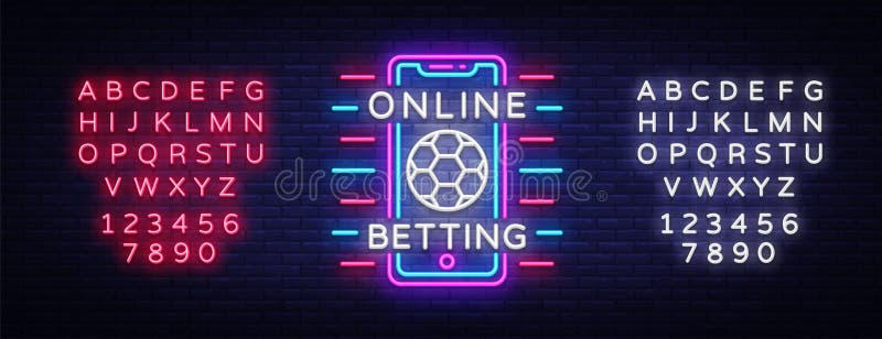 Online-slå vad neontecken Slå vad för sportar Online-slå vad logo, neonsymbol, ljust baner, ljus nattadvertizing stock illustrationer Online-slå vad neontecken Slå vad för sportar Online-slå vad logo, neonsymbol, ljust baner, ljus nattadvertizing stock illustrationer