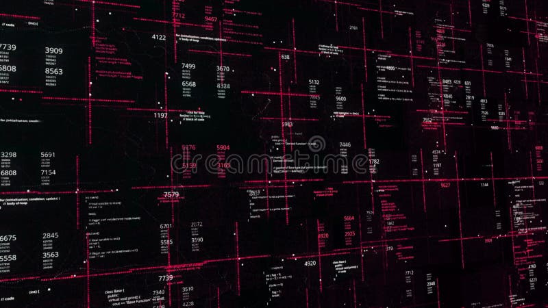 Online statistics in pink color changing on black background, seamless loop. Animation. Digital computer monitor royalty free illustration