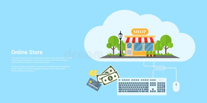 Online store banner stock vector. Illustration of cloud - 66461830