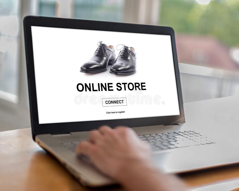 Online Store Concept on a Laptop Stock Photo Image of shopping