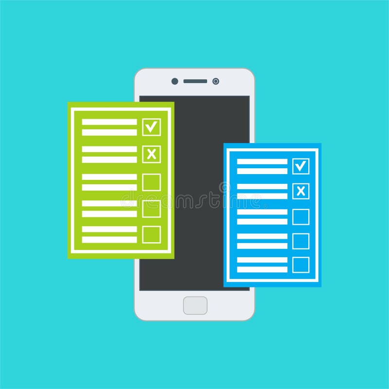 Online form survey smartphone vector illustration