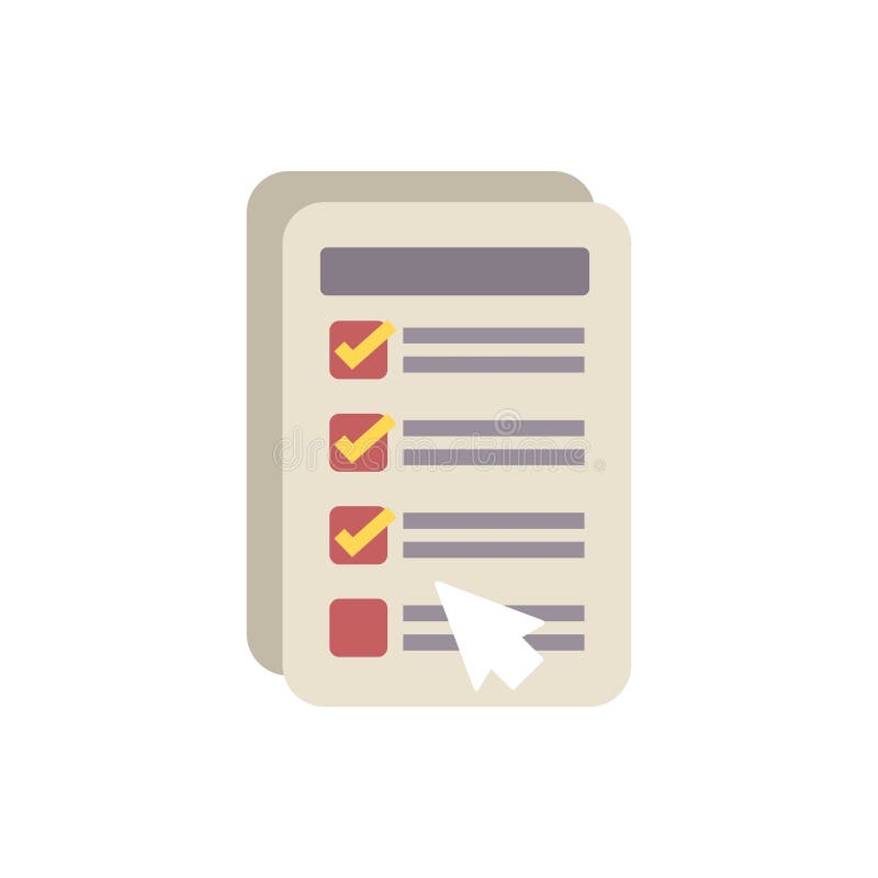 Online survey form with mouse cursor clicking checkbox, filling online form concept