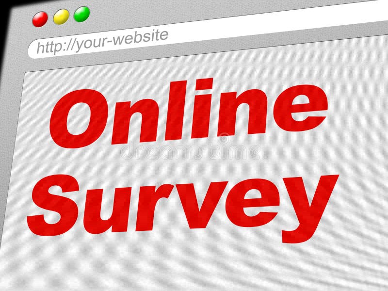 Online Survey Represents World Wide Web And Stock Illustration