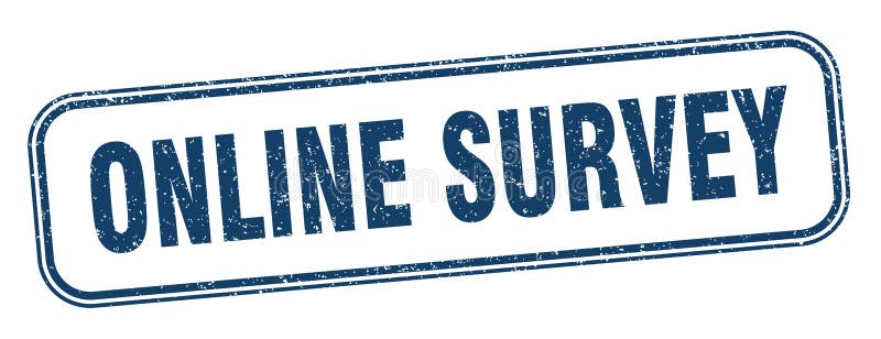 Online survey stamp square grunge sign label royalty-vrije illustratie