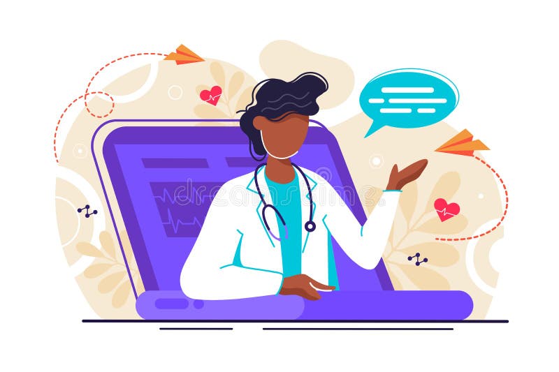 Online tele medicine vector illustration Online tele medicine vector illustration