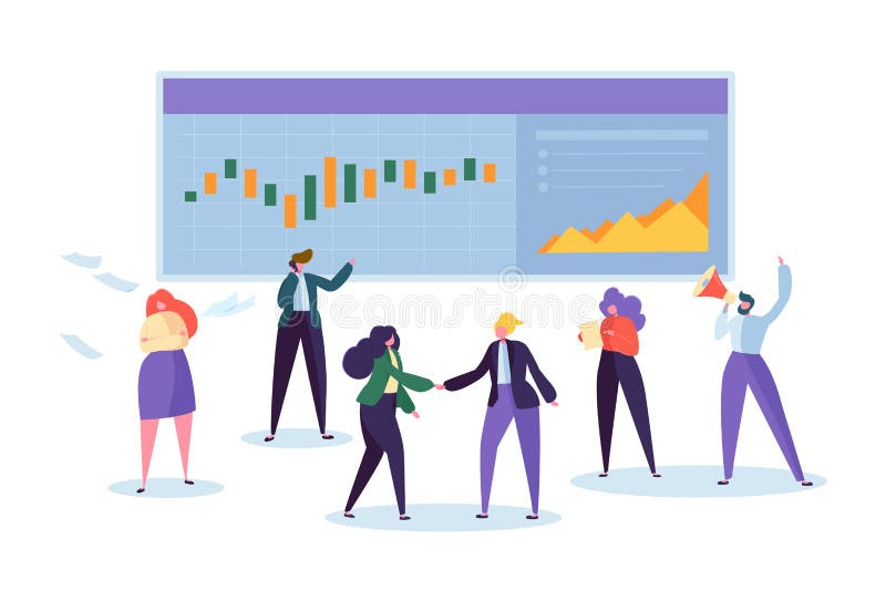 Online Trade Stock Chart Analisys Character. Trader Sell Business Signal Kpi Diagram. Man Monitoring Finance Currency stock illustration Online Trade Stock Chart Analisys Character. Trader Sell Business Signal Kpi Diagram. Man Monitoring Finance Currency stock illustration