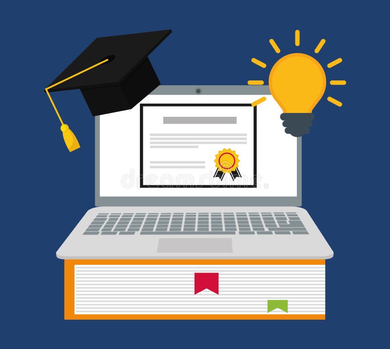 Online Training Design. Education Concept. Colorful Illustration Stock