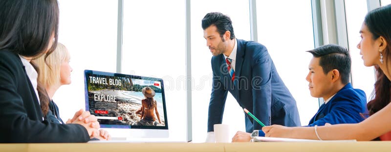 Online travel blog website provide travel information on social media snugly royalty free stock images
