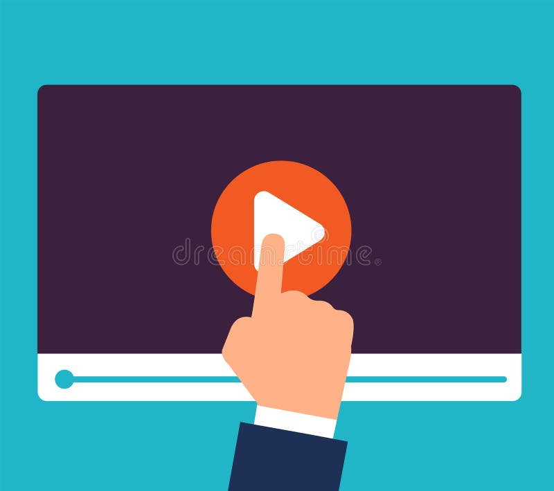 Online tutorials concept. Video training and education. Study and learning vector background vector illustration