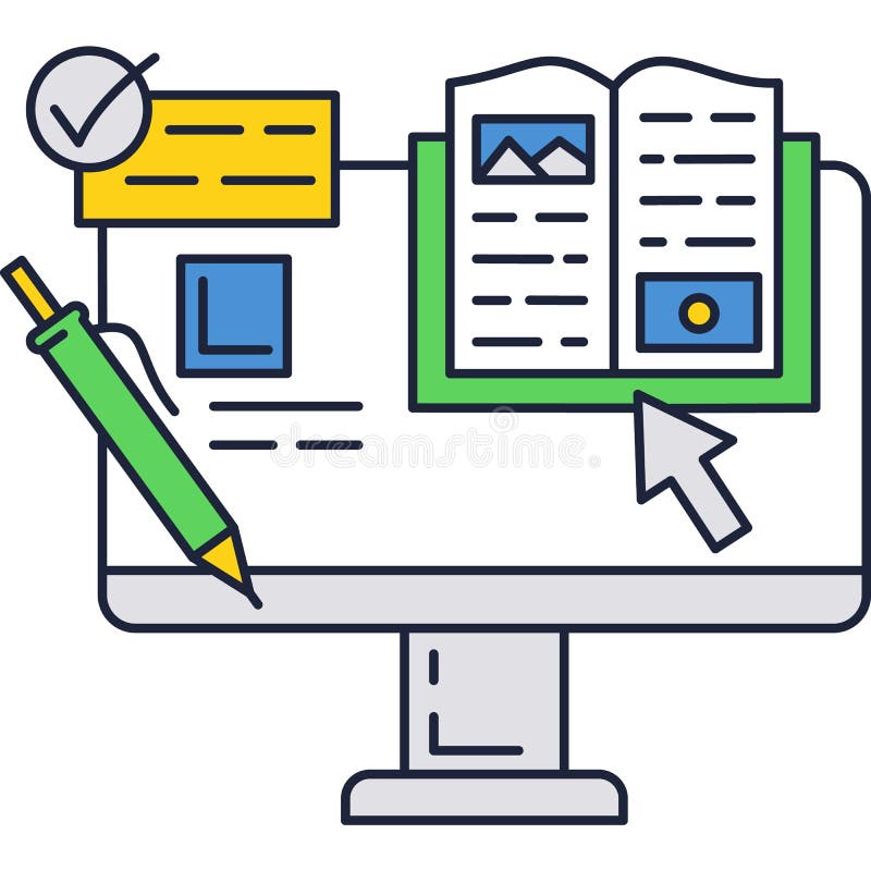 Online university icon remote web education vector stock illustration