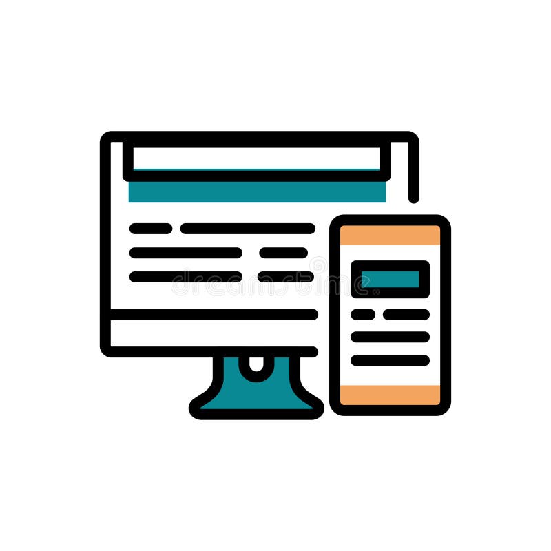 Online web software mobile screen vector illustration