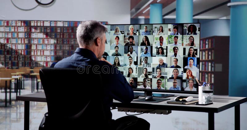 Online Video Conference Business Meeting Call royalty free stock images