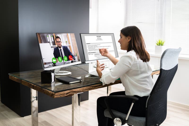 Online Video Conference Job Interview Meeting Stock Image Image of