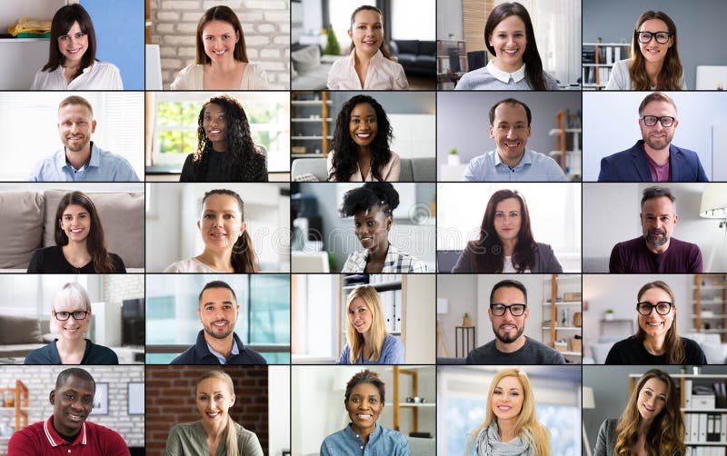 Online Video Conference Meeting Group Call Stock Photo - Image of race