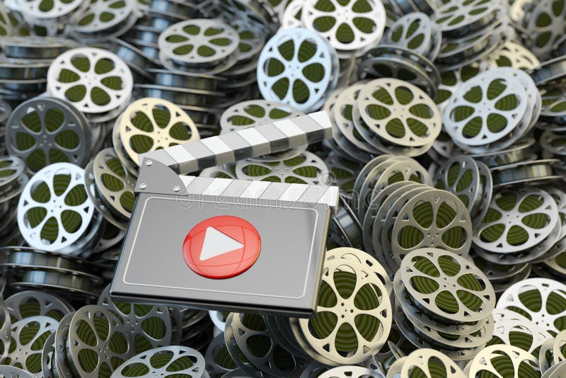 Online-video, film och massmediaspelare, multimediasamlingsbakgrund vektor illustrationer Online-video, film och massmediaspelare, multimediasamlingsbakgrund vektor illustrationer
