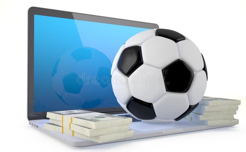 Online Voetbal het Wedden Concept stock foto's Online Voetbal het Wedden Concept stock foto's