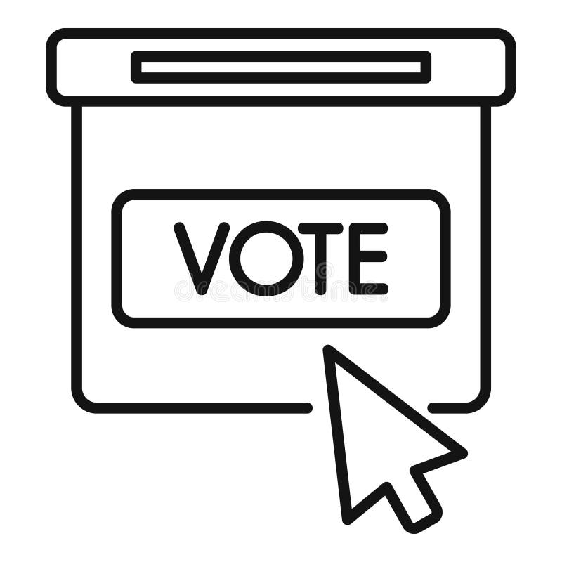 Online voting box with mouse cursor clicking vote button vector illustration