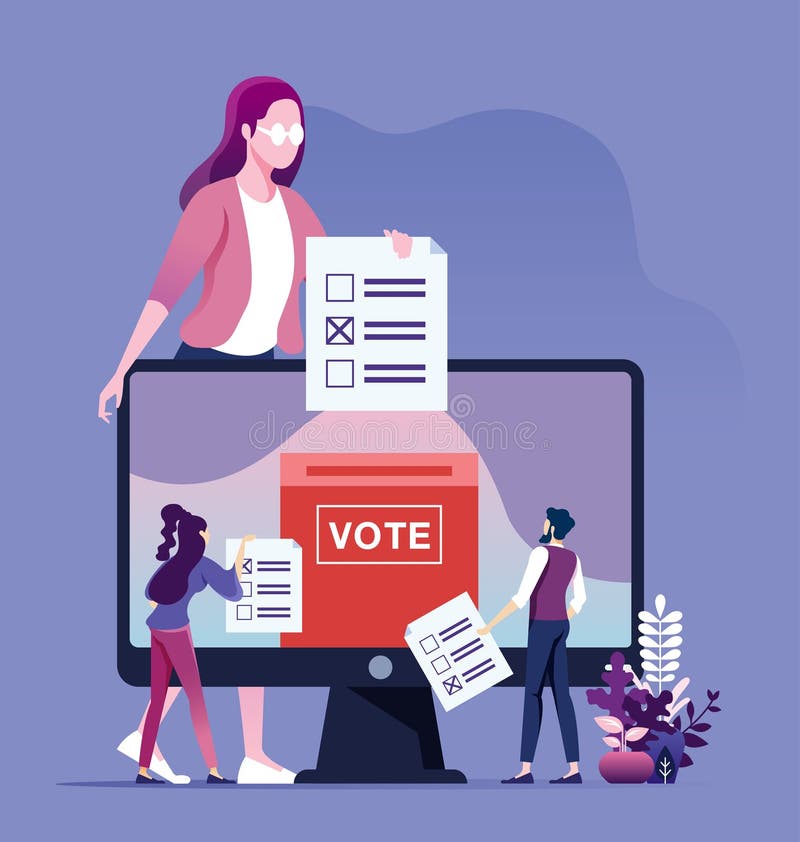 Online voting concept, Modern flat Vector illustration vector illustration