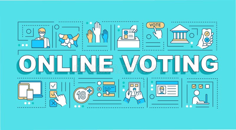 Online Voting Word Concepts Banner Stock Vector - Illustration of ...