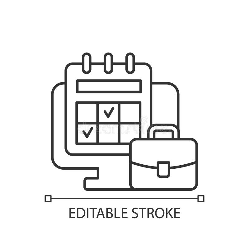 Online Work Calendar Linear Icon Stock Vector Illustration of Online Work Calendar Linear Icon Stock Vector Illustration of