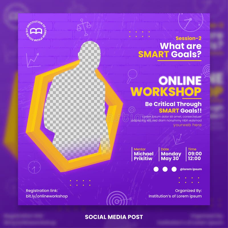 Online workshop template stock vector. Illustration of education