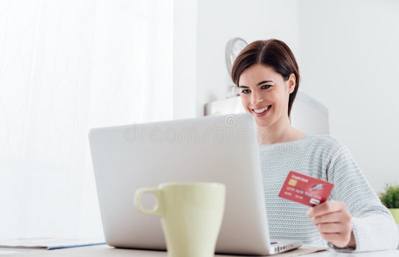 Online zakupy w domu obraz stock Online zakupy w domu obraz stock