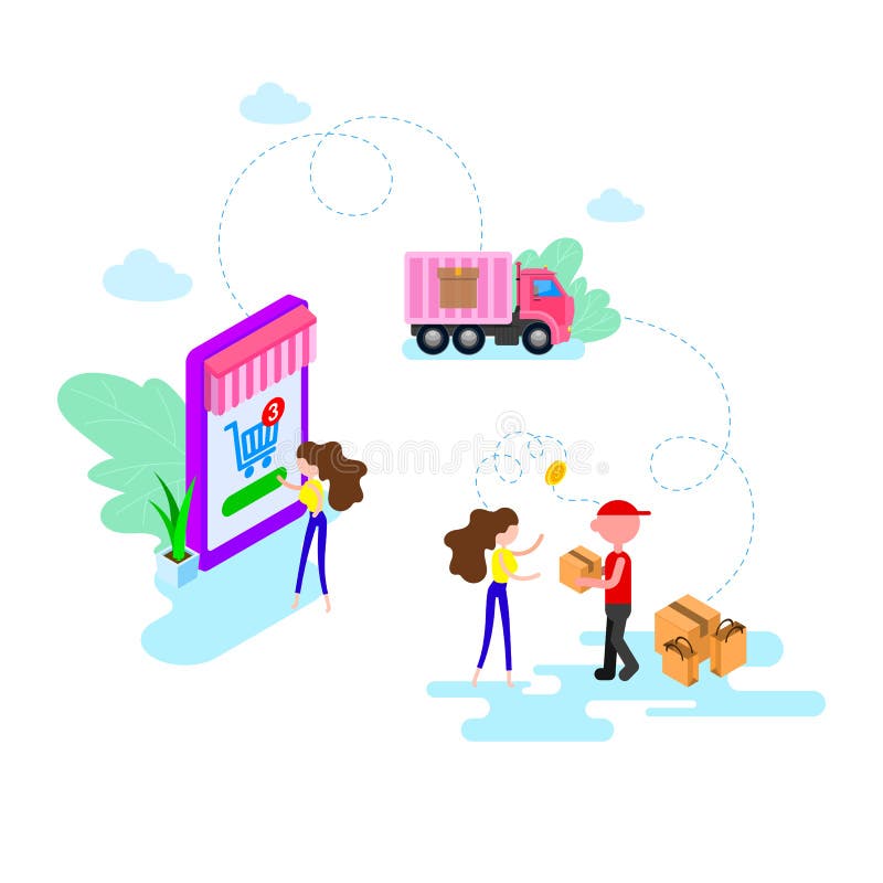 Online zakupy w online sklepie przez mobilnego smartphone zastosowania mieszkania stylowy nowo?ytny jab?czaka jaskrawy g?sienicow ilustracji Online zakupy w online sklepie przez mobilnego smartphone zastosowania mieszkania stylowy nowo?ytny jab?czaka jaskrawy g?sienicow ilustracji
