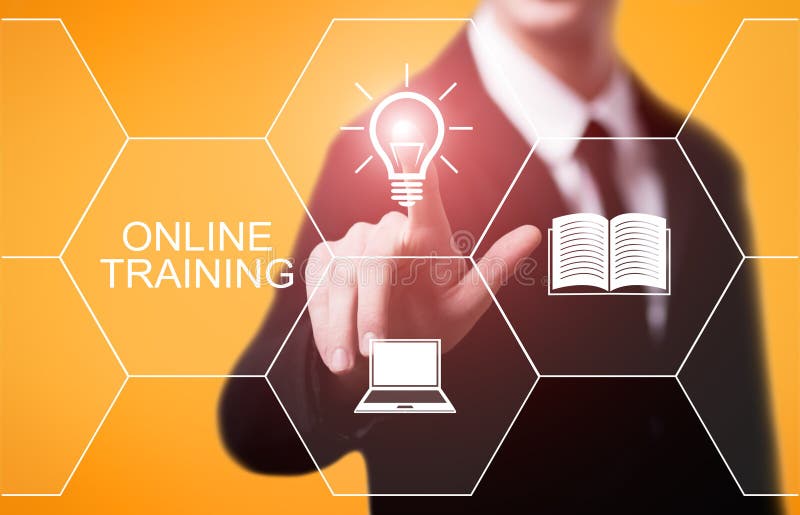 Onlinego szkolenia Webinar nauczania online umiejętności technologii Biznesowy Internetowy pojęcie